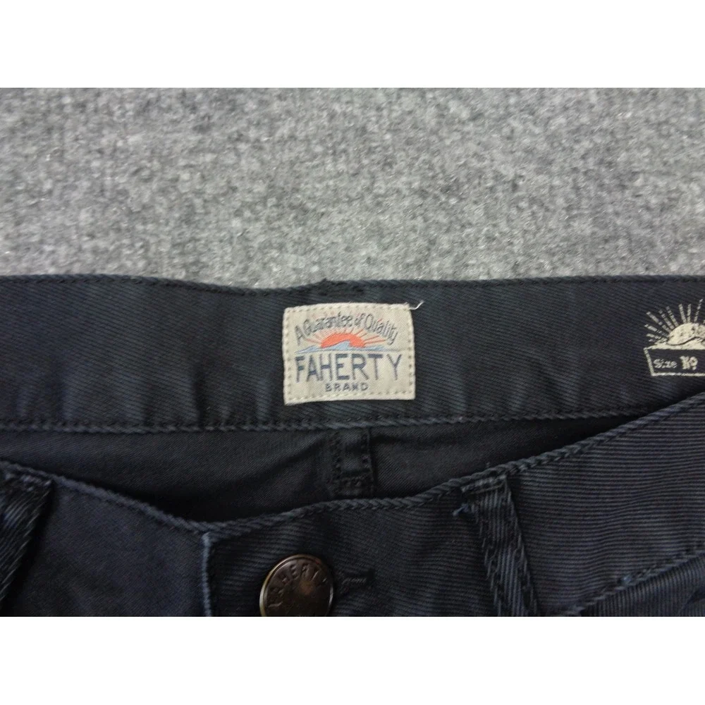 Faherty Stretch Terry Pants Mens 32x30 Washed Blue Slim Straight 5 Pocket
